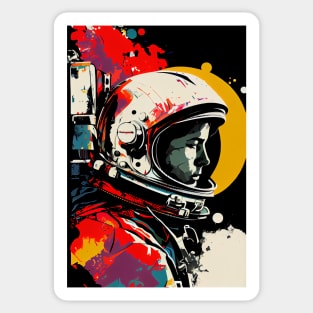 Colorful astronaut illustration Sticker